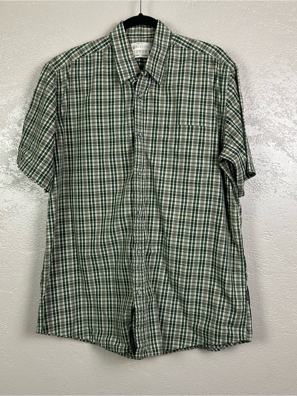 Beretta Green Plaid Short-Sleeve Button-Down Shirt - Casual Fit